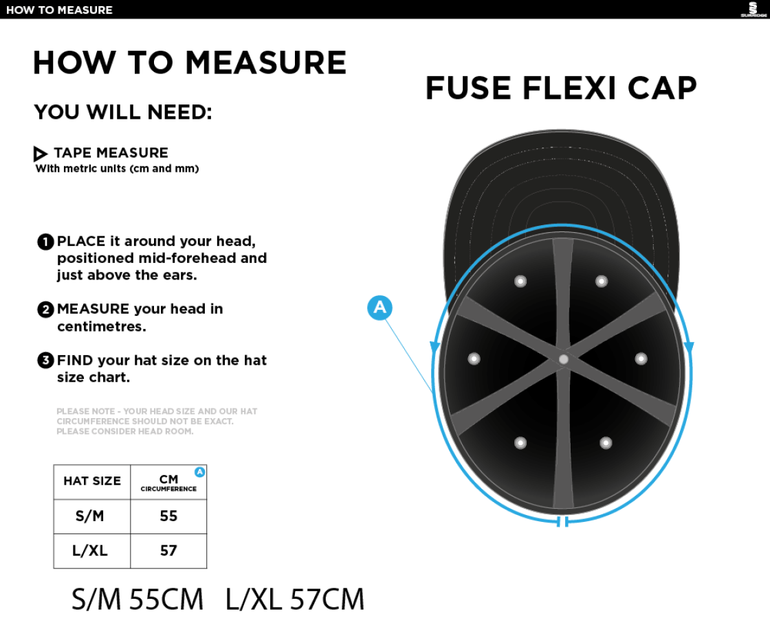 Fuse Flexi Cap - Bottle - Size Guide